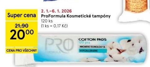Odličovací tampony Pro Formula Tesco