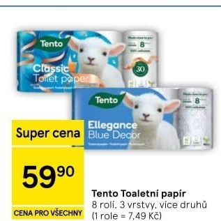 Toaletní papír 3vrstvý Tento