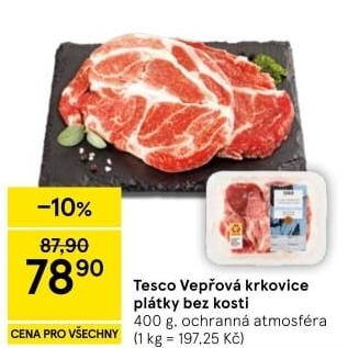 Vepřová krkovice bez kosti Tesco