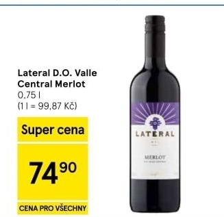 Víno Merlot Central Valle Lateral