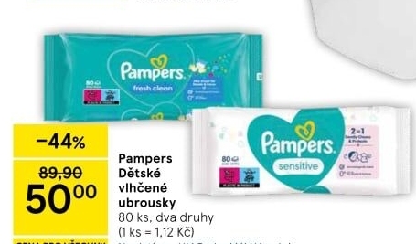Vlhčené ubrousky dětské Pampers