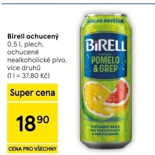 Nealkoholické pivo ochucené Birell