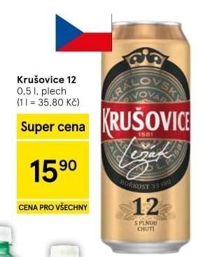 Pivo světlý ležák Královský 12° Krušovice