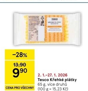 Plátky křehké Tesco