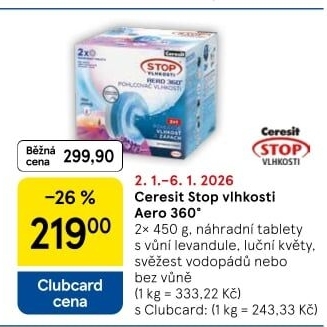 Pohlcovač vlhkosti Aero 360° Ceresit - náhradní tablety