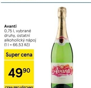 Šumivé nápoje Avanti