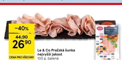 Šunka pražská nejvyšší jakosti LE&amp