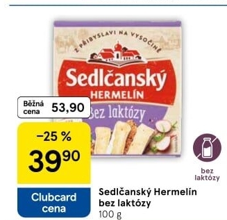 Sýr Hermelín bez laktózy Sedlčanský