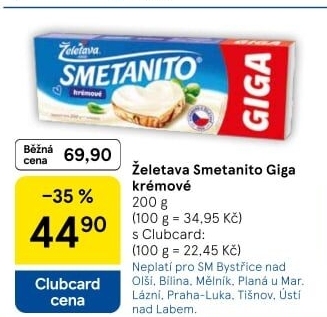 Sýr tavený Smetanito Želetava