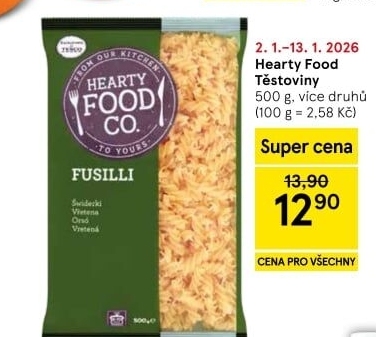 Těstoviny Hearty Food Co Tesco