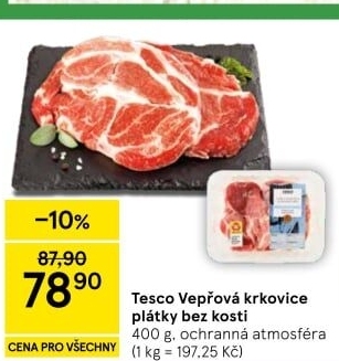 Vepřová krkovice bez kosti Tesco