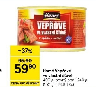 Vepřové maso ve vlastní šťávě Hamé