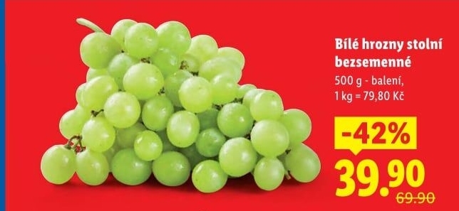 Hrozny bílé bezsemenné
