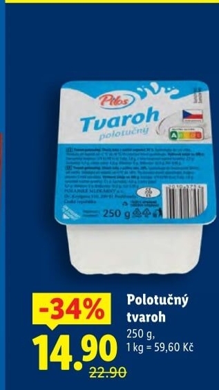 Tvaroh polotučný Pilos