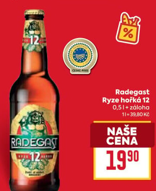 Pivo světlý ležák 12° Ryze hořká Radegast
