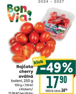 Rajčata cherry Billa Bonvia