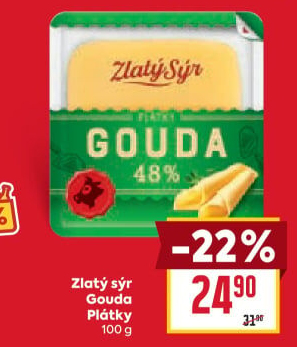 Sýr Gouda 48% Zlatý sýr Milkpol