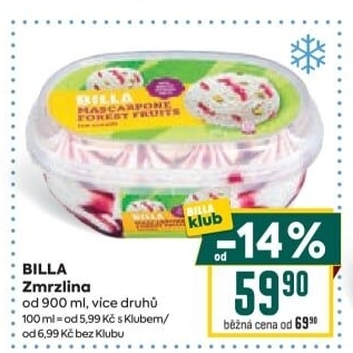 Zmrzlina ve vaničce Billa
