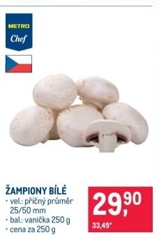 Žampiony bílé Metro Chef