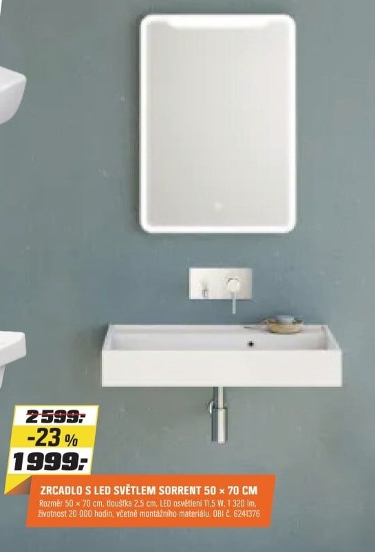 Zrcadlos LEDsvětlemSorrent