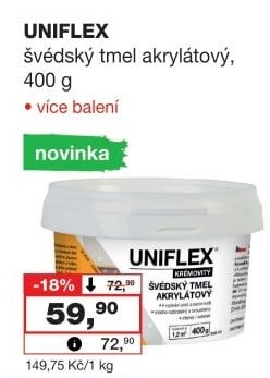 Akrylátový švédský tmel Uniflex