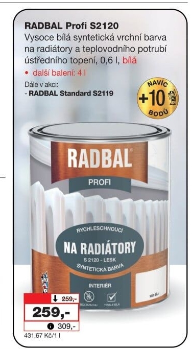 Barva na radiátory Profi Radbal