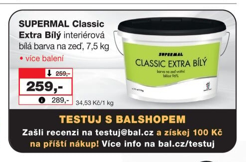 Interiérová barva Classic Extra Supermal