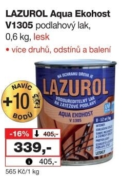 Lak na podlahu Aqua Ekohost lesk Lazurol