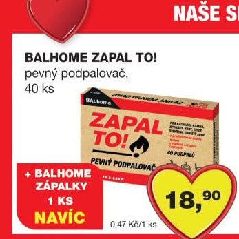 Pevný podpalovač Zapal to! Balhome