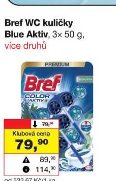 WC blok tuhý Blue Aktiv Bref