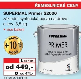 Základní barva na dřevo a kov Primer Supermal
