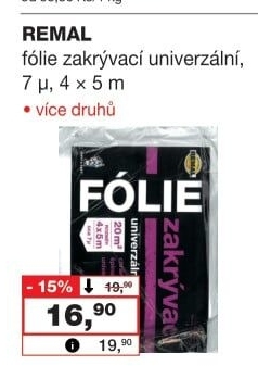 Zakrývací fólie Remal