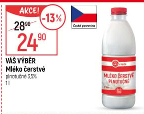 Mléko čerstvé Váš Výběr - 3,5% plnotučné
