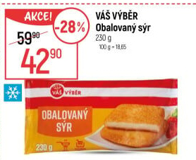 Obalovaný sýr mražený Váš Výběr