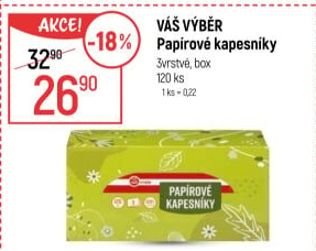 Papírové kapesníky 3vrstvé Váš Výběr - box