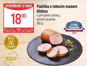 Paštika s telecím masem Játrovka Globus