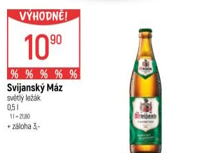 Pivo světlý ležák 11° Svijanský Máz Svijany