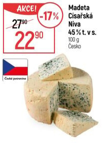 Sýr Niva Císařská 45 % Madeta