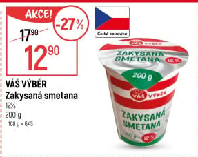 Zakysaná smetana 12% Váš Výběr