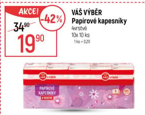 Papírové kapesníčky 4vrstvé Váš Výběr
