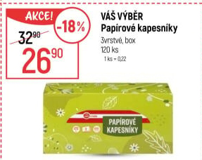 Papírové kapesníky 3vrstvé Váš Výběr - box