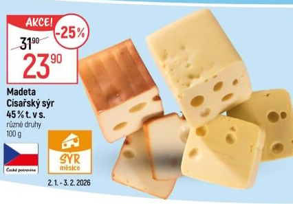 Sýr Císářský 45% Madeta