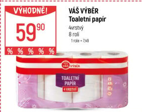 Toaletní papír 4vrstvý Váš Výběr