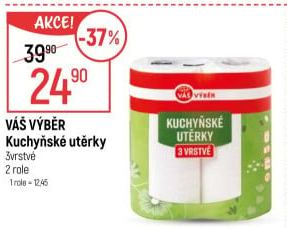 Utěrky kuchyňské 3vrstvé Váš Výběr