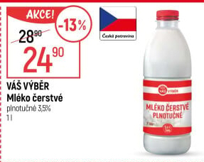 Mléko čerstvé Váš Výběr - 3,5% plnotučné