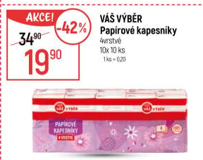 Papírové kapesníčky 4vrstvé Váš Výběr