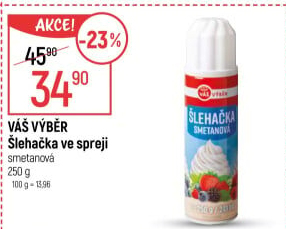 Šlehačka ve spreji Váš Výběr