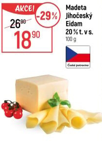 Sýr Eidam Jihočeský 20% Madeta