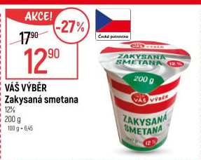 Zakysaná smetana 12% Váš Výběr