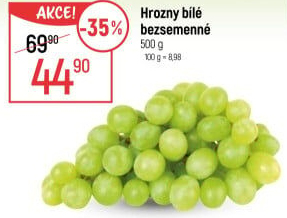 Hrozny bílé bezsemenné